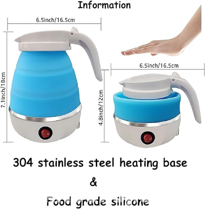 Foldable Travel Electric Kettle-blue Color